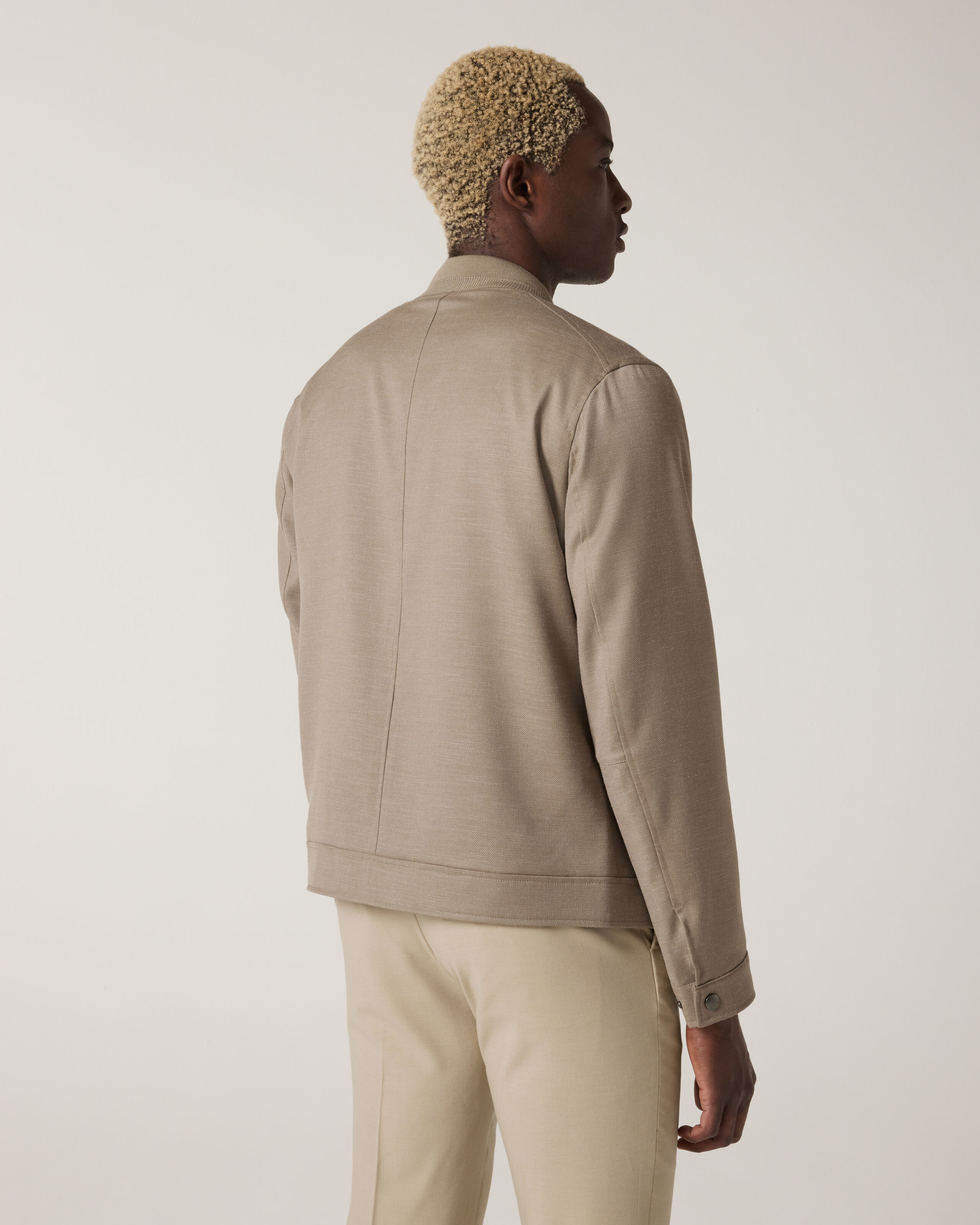 Khaki stretch bomber jacket discount